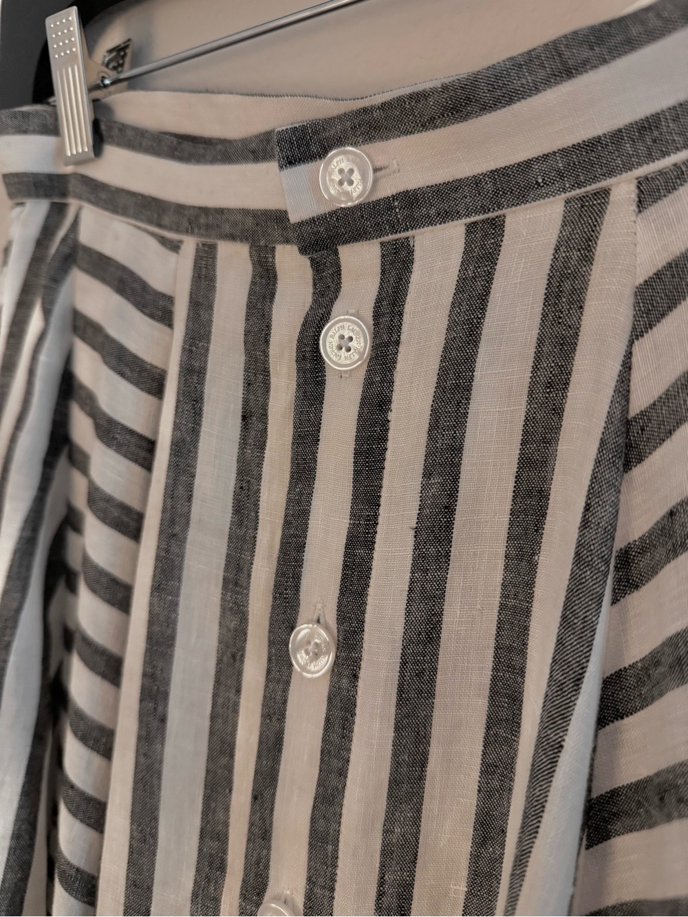 Ralph Lauren Collection Shamus Striped Linen Maxiskirt - Picture 3 of 12